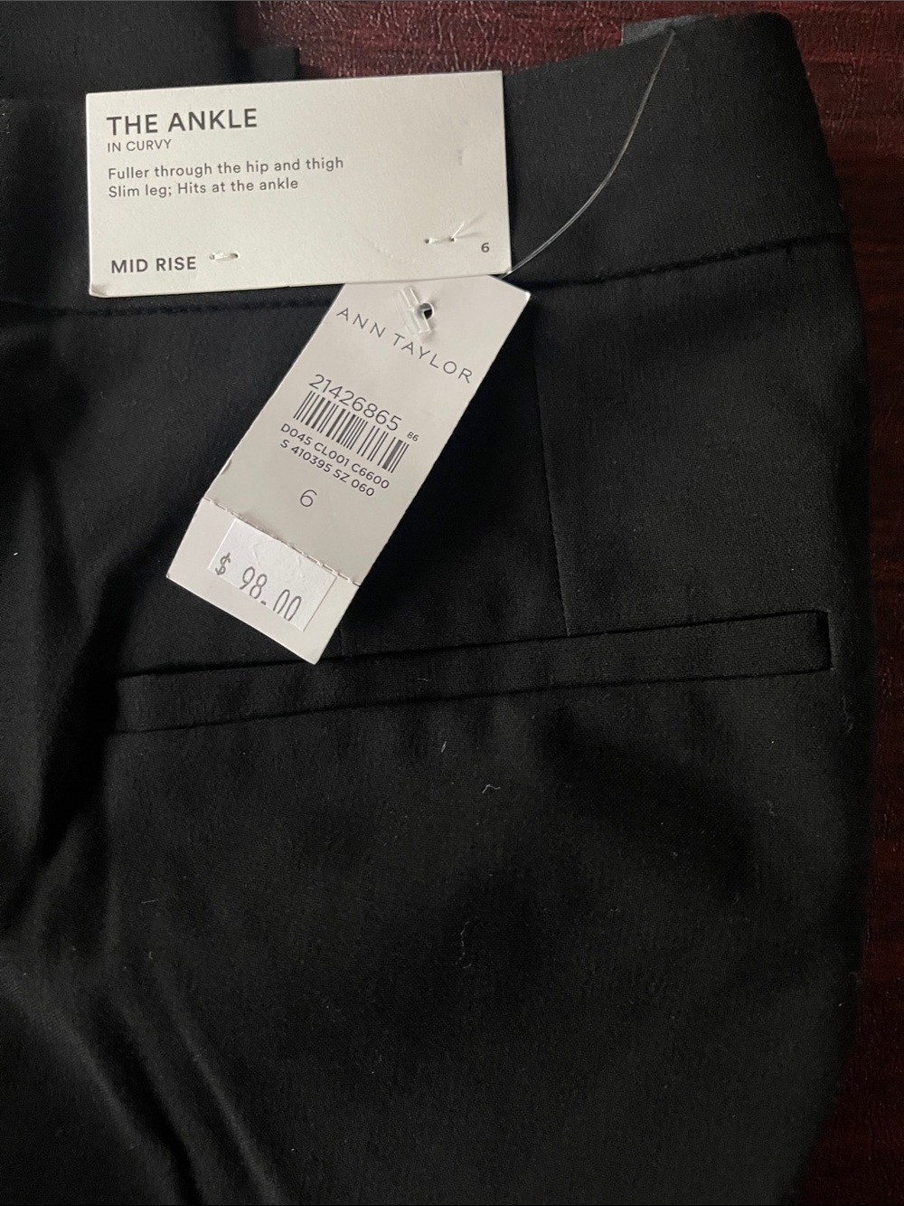 Ann Taylor Black Flat-Front Ankle Pants